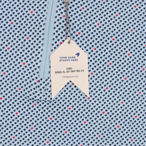 NEW 1764 Iconic 1/4 Zip Golf Pullover Men's XL Blue Red Geometric Performance - Picture 4 of 7